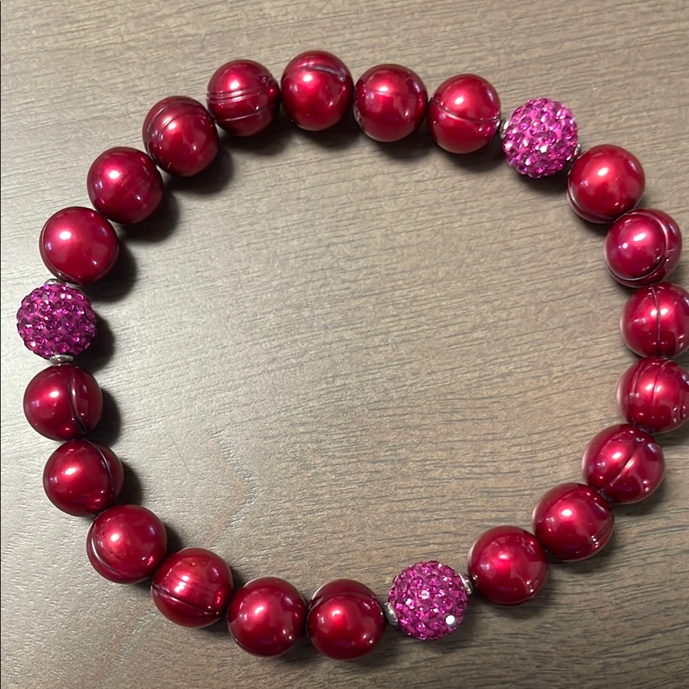 Honora Pink and White Beaded Bracelet Set